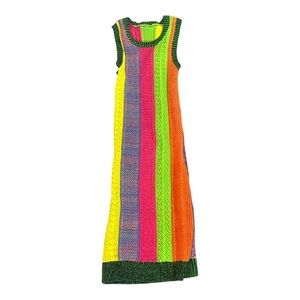 AGR Neon Paneled Knit Midi Dress Sz XL